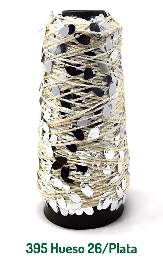 SEQUINS 50 GRS BONE 26/SILVER 0395