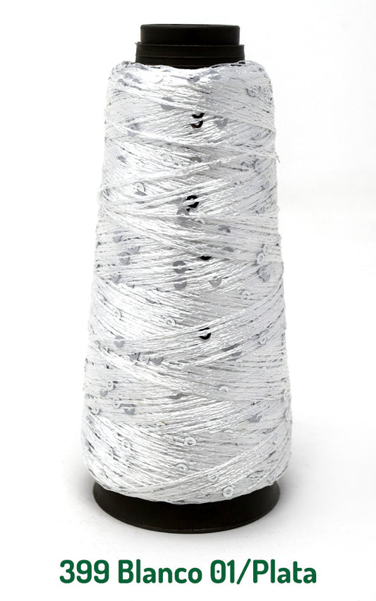 LENTEJUELA 50 GRS BLANCO 01/ PLATA 0399