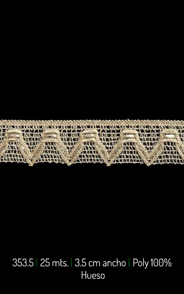GUIPUR ORILLA PUNTA FLECHA 3.5CM  (353.50)